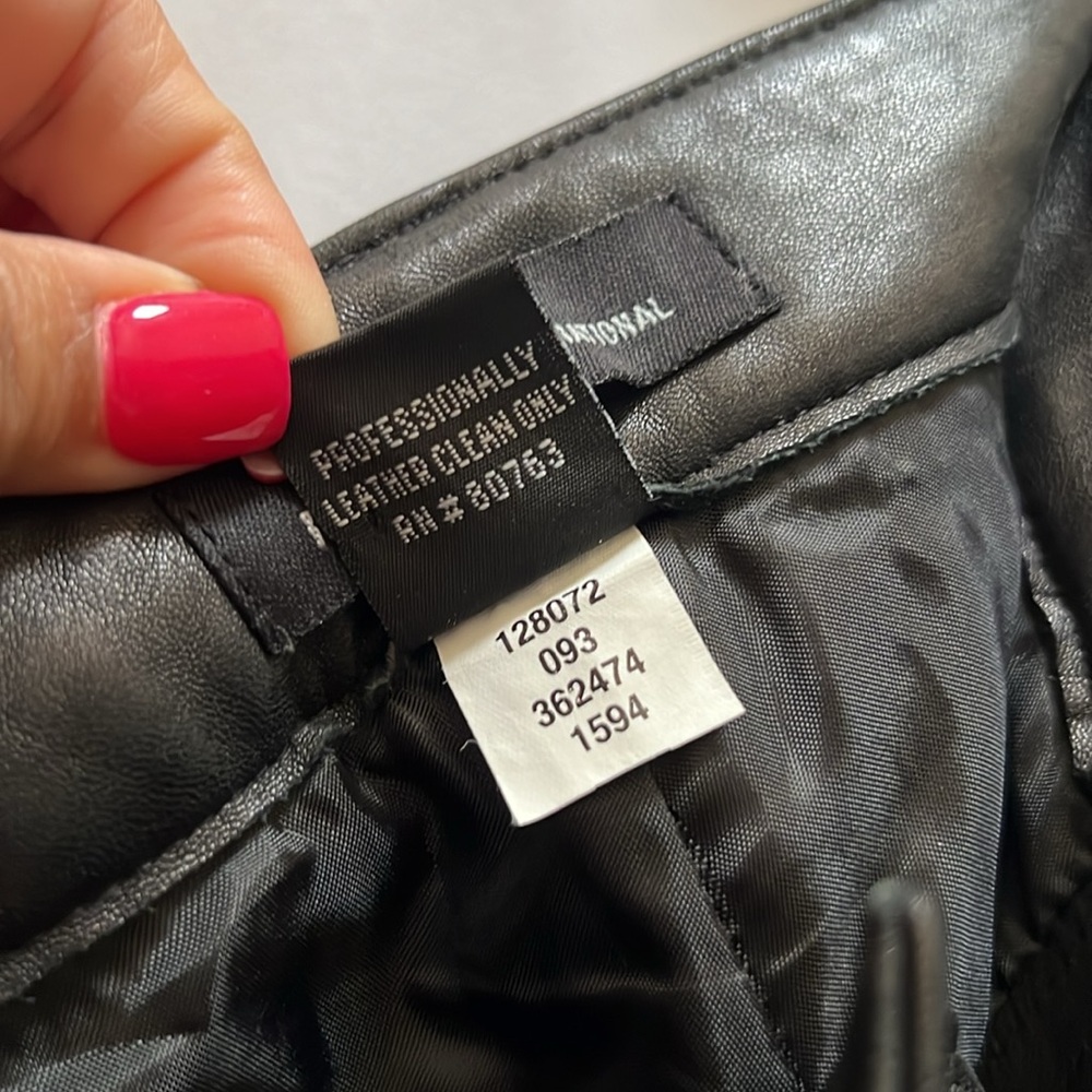 MODA INTERNATIONAL 100% Black Leather Lined Pants Size 6 - Picture 12 of 14